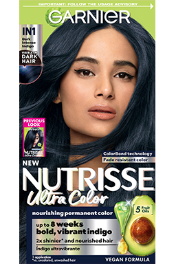 Front of pack of Nutrisse Ultra Color IN1 – Dark Intense Indigo